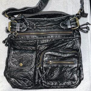 Distressed Boho Pewter Bag